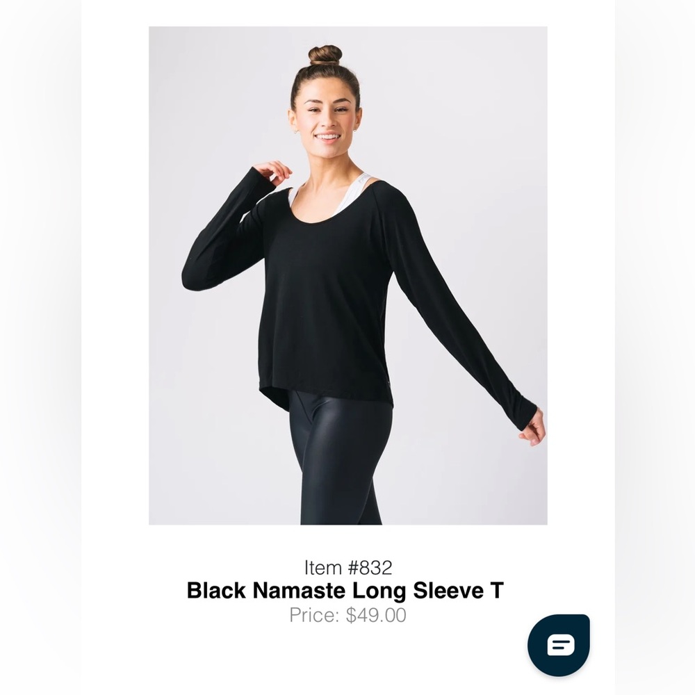 Zyia black namaste long sleeve size med !